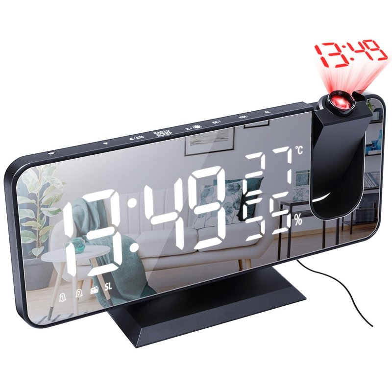 FRESH FAB FINDS MIRROR LED PROJECTION ALARM CLOCK