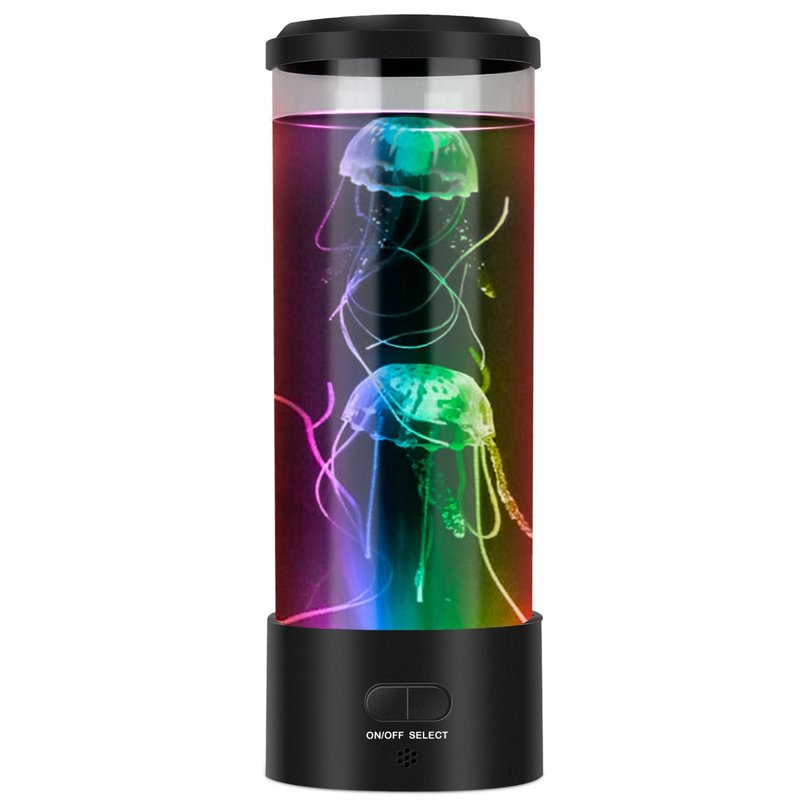 Shop Fresh Fab Finds Multi-color Changing Jellyfish Lava Lamp In Black
