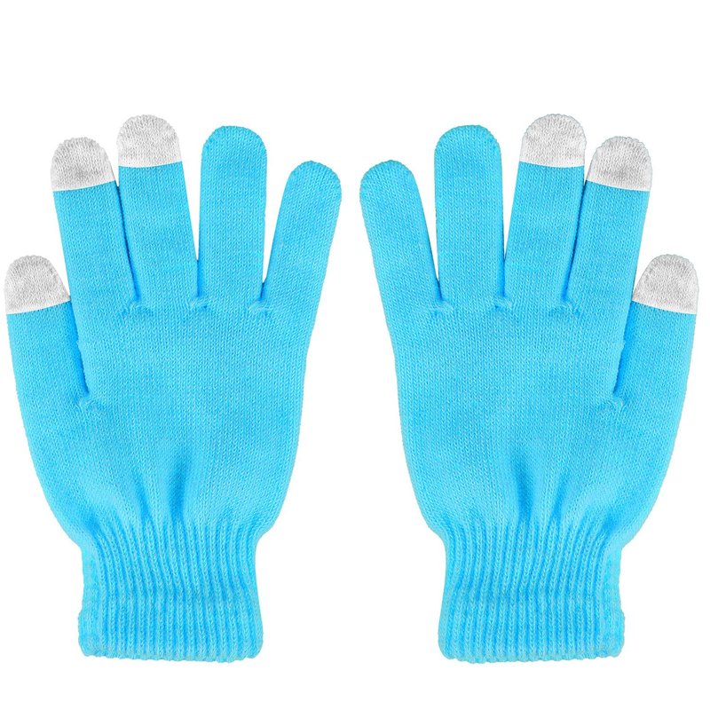Shop Fresh Fab Finds Unisex Winter Knit Gloves Touchscreen Outdoor Windproof Cycling Skiing Warm Gloves In Blue