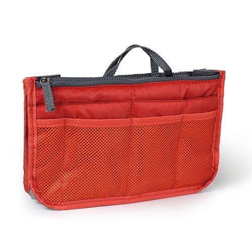 Shop Fresh Fab Finds Women Lady Travel Insert Handbag Organiser Makeup Bags Toiletry Purse Liner With Hand Strap In Orange