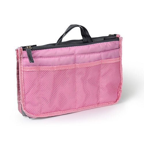 Shop Fresh Fab Finds Women Lady Travel Insert Handbag Organiser Makeup Bags Toiletry Purse Liner With Hand Strap In Pink