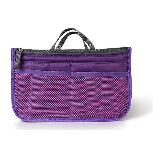 Shop Fresh Fab Finds Women Lady Travel Insert Handbag Organiser Makeup Bags Toiletry Purse Liner With Hand Strap In Purple