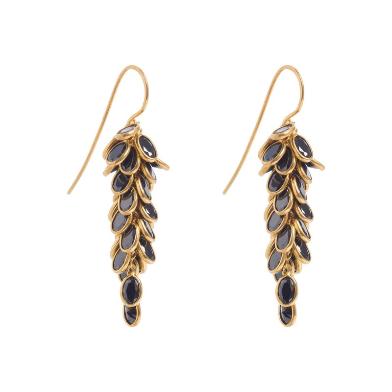 Freya Rose Gold And Black Midi Crystal Drop Earrings