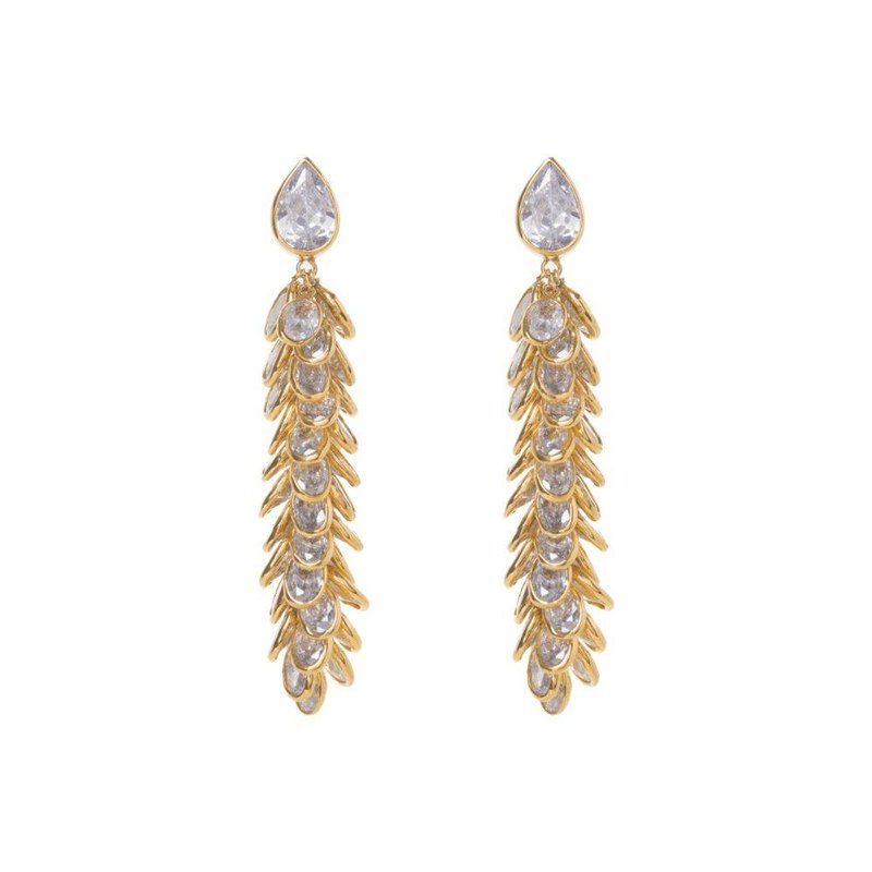 Freya Rose Gold Crystal Long Drops Earrings