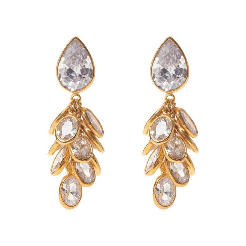 Freya Rose Petite Gold Vermeil Crystal Drop Earrings
