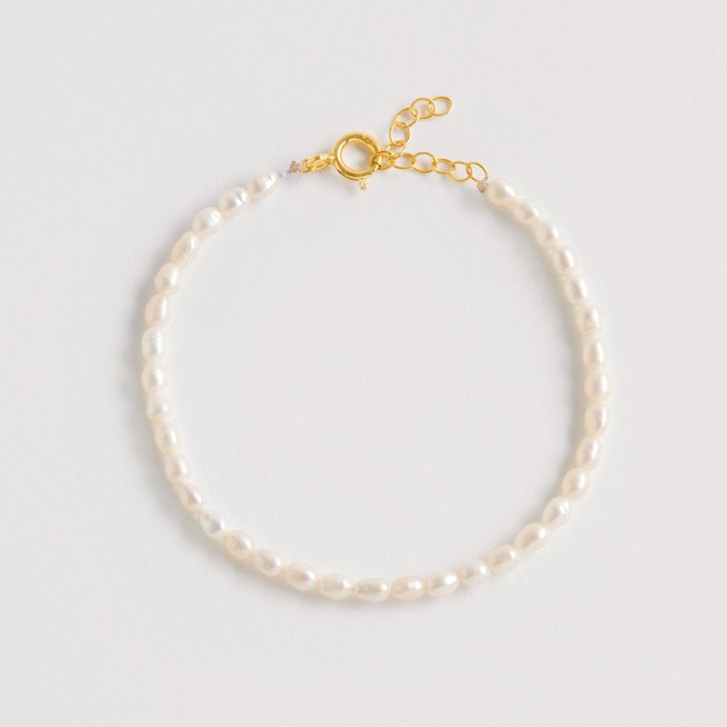 Shop Freya Rose Rice Pearl Bracelet In Gold