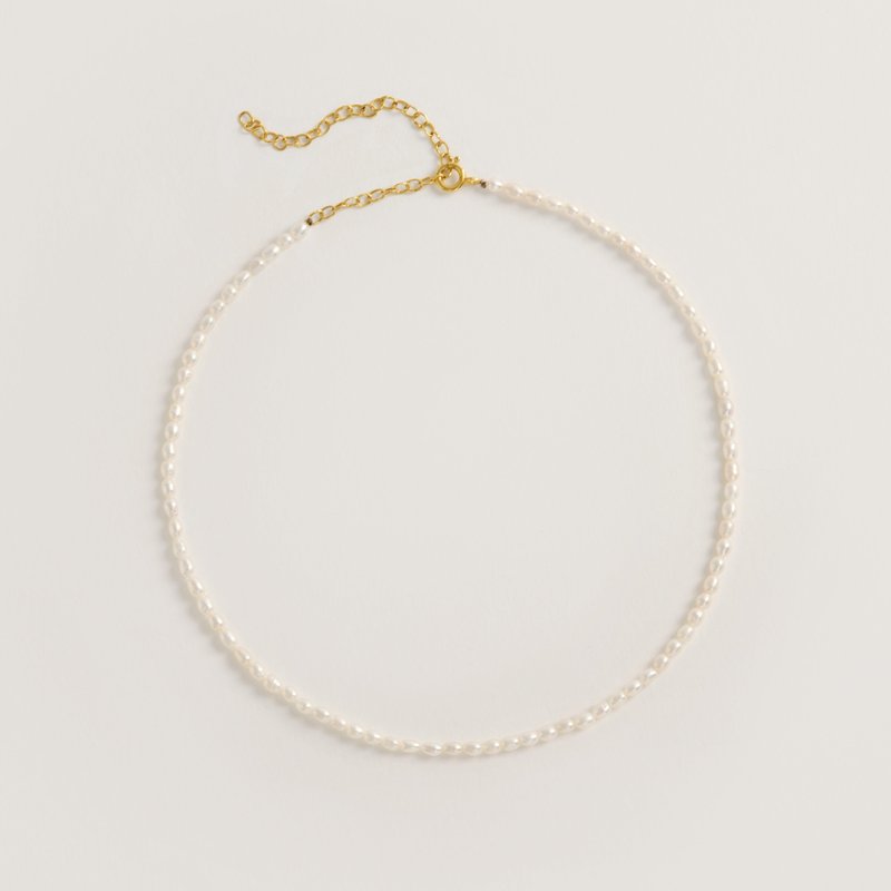 Freya Rose Rice Pearl Necklace In Gold