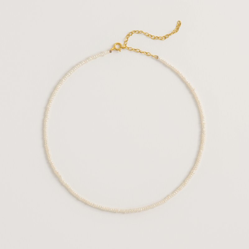 Shop Freya Rose Seed Pearl Necklace In Gold