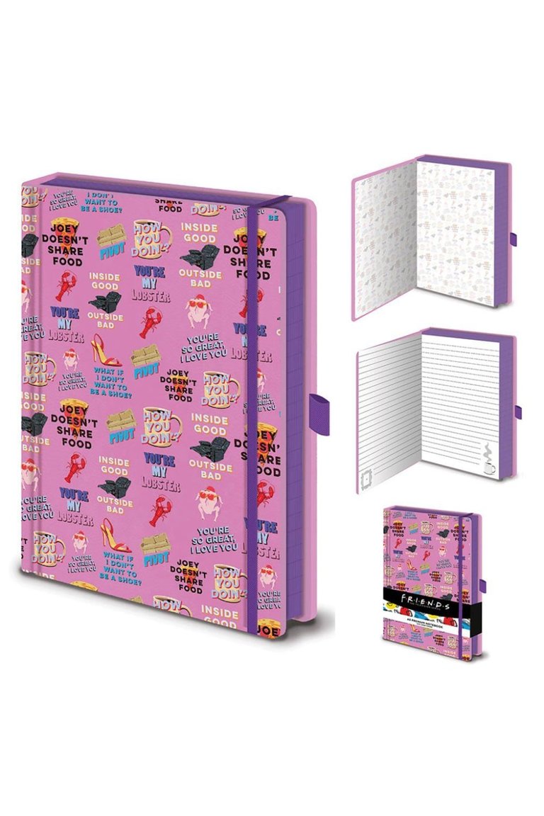 Friends Premium A5 Notebook (Purple/Pink) (One Size) - Purple/Pink