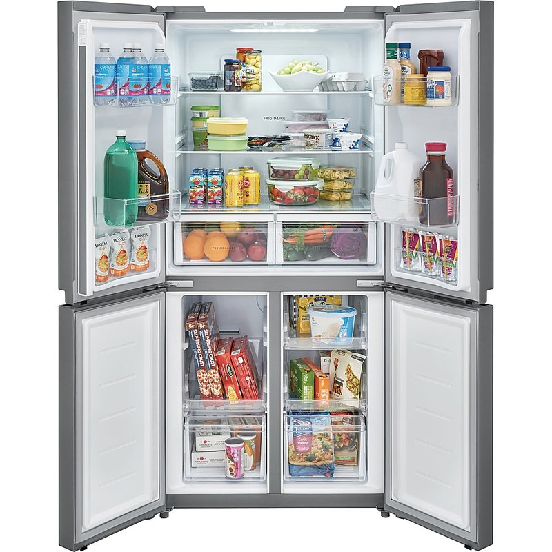 Shop Frigidaire 17.4 Cu. Ft. Stainless Steel 4-door French Door Refrigerator In Grey