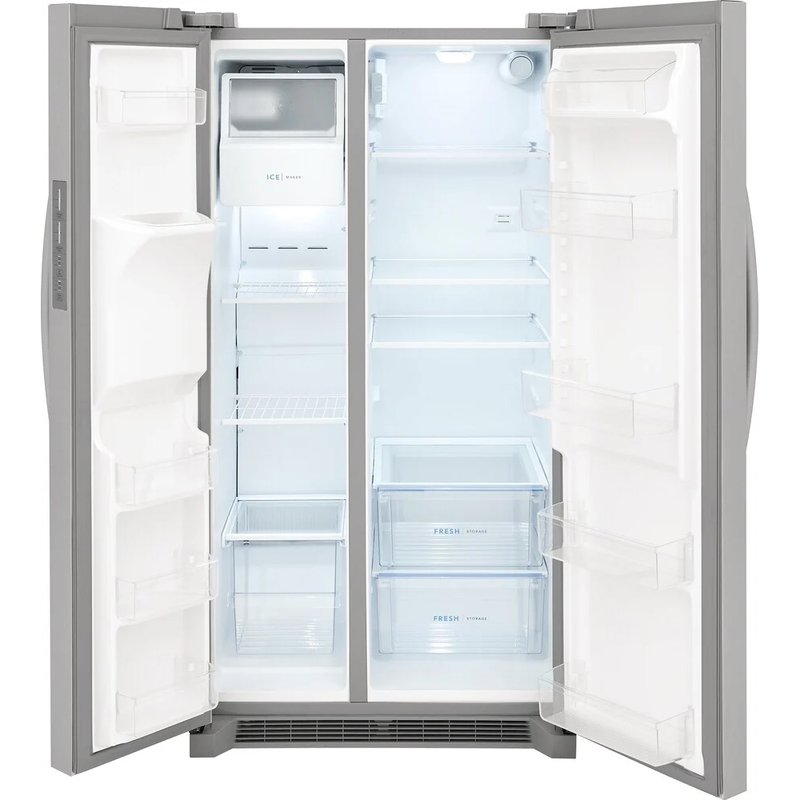 Shop Frigidaire 25.6 Cu. Ft. Black Side By Side Refrigerator In Grey