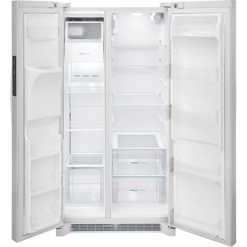 Shop Frigidaire 25.6 Cu. Ft. Black Side By Side Refrigerator In White