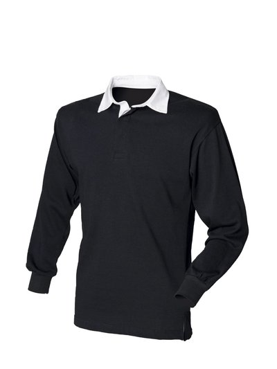 Front Row Front Row Long Sleeve Classic Rugby Polo Shirt (Black/White) product