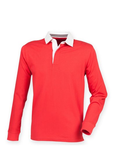 Front Row Front Row Mens Premium Long Sleeve Rugby Shirt/Top (Red) product