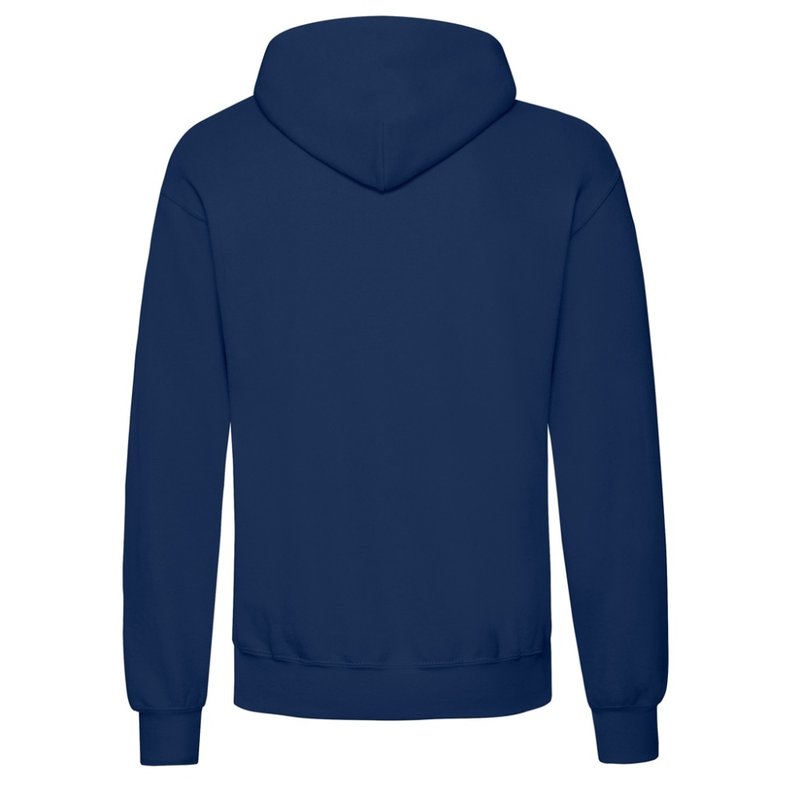 Shop Fruit Of The Loom Adults Unisex Classic Hooded Sweatshirt In Blue