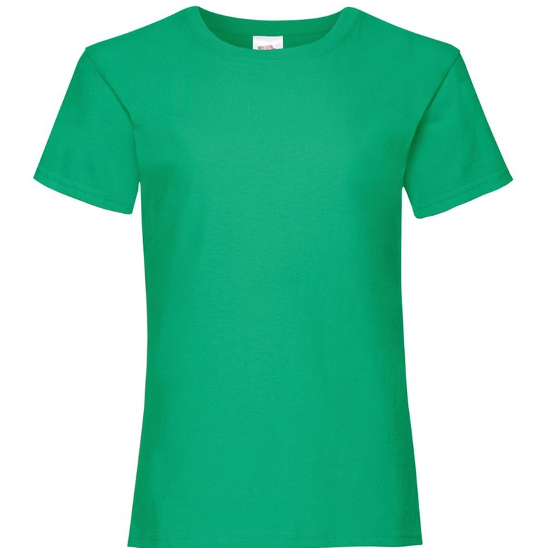 Fruit Of The Loom Big Girls Childrens Valueweight Short Sleeve T-shirt In Green