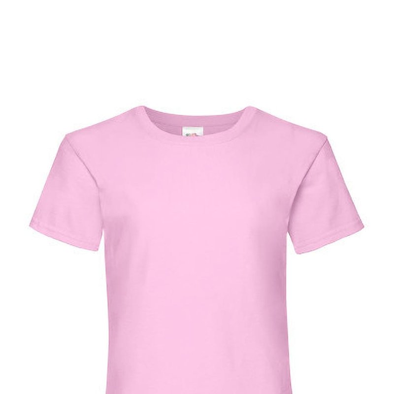 Shop Fruit Of The Loom Big Girls Childrens Valueweight Short Sleeve T-shirt In Pink