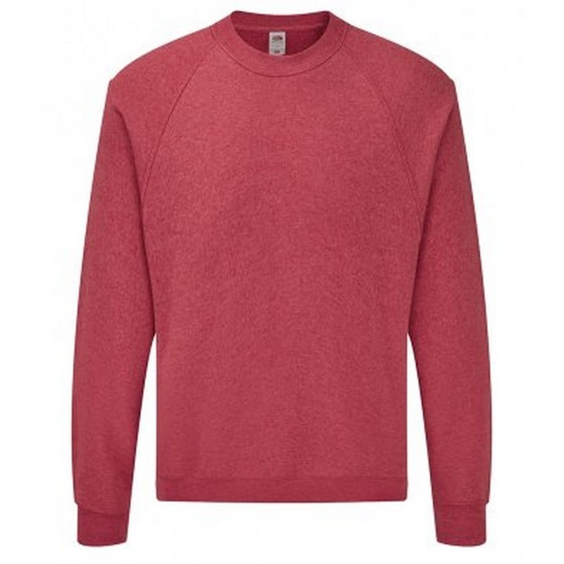 Fruit Of The Loom Adults Unisex Classic Raglan Sweatshirt (heather Red)