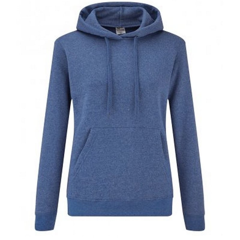Fruit Of The Loom Classic Lady Fit Hooded Sweatshirt (royal Blue Heather)