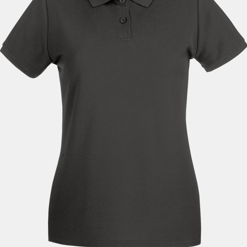 Fruit Of The Loom Ladies Lady-fit Premium Short Sleeve Polo Shirt (light Graphite) In Grey