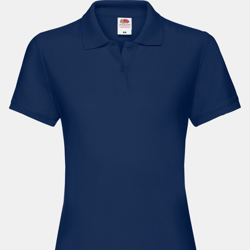Fruit Of The Loom Ladies Lady-fit Premium Short Sleeve Polo Shirt (navy) In Blue