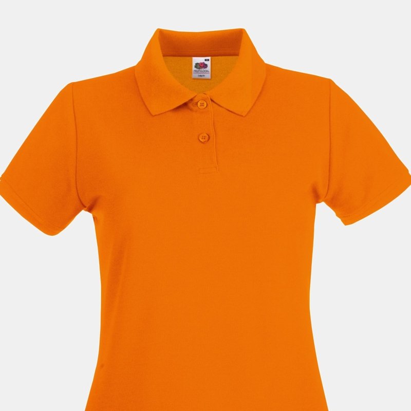 Fruit Of The Loom Ladies Lady-fit Premium Short Sleeve Polo Shirt (orange)