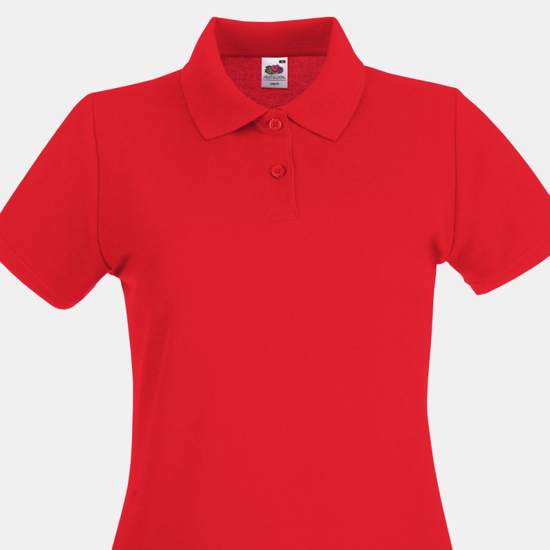 Fruit Of The Loom Ladies Lady-fit Premium Short Sleeve Polo Shirt (red)