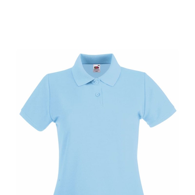 Fruit Of The Loom Ladies Lady-fit Premium Short Sleeve Polo Shirt (sky Blue)