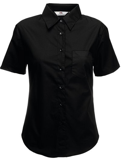 Fruit of the Loom Fruit Of The Loom Ladies Lady-Fit Short Sleeve Poplin Shirt (Black) product