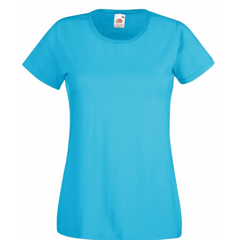 Fruit Of The Loom Ladies/womens Lady-fit Valueweight Short Sleeve T-shirt (azure Blue)