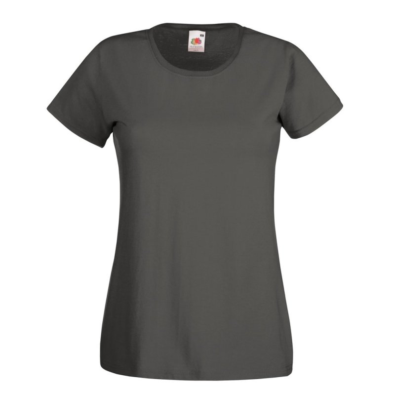 Fruit Of The Loom Ladies/womens Lady-fit Valueweight Short Sleeve T-shirt (light Graphite) In Grey