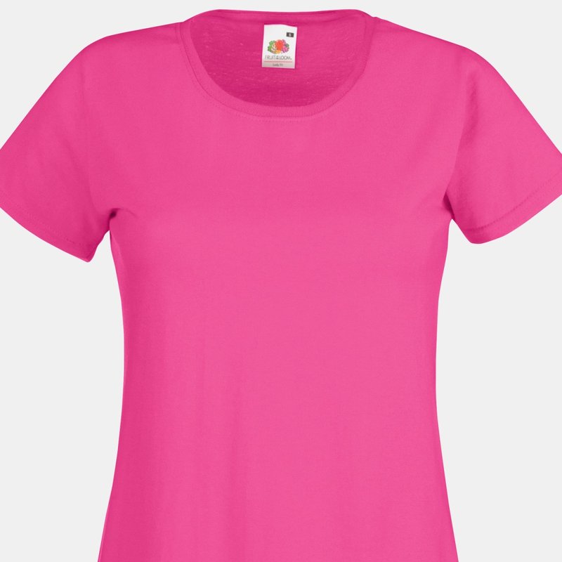 Fruit Of The Loom Ladies/womens Lady-fit Valueweight Short Sleeve T-shirt (pack (fuchsia) In Pink