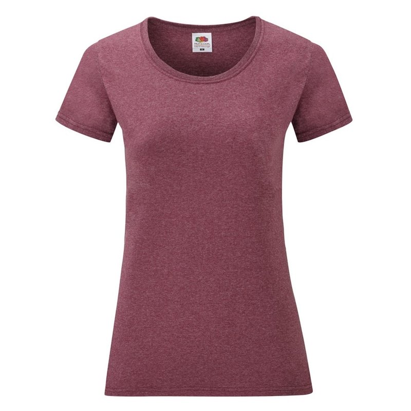 Fruit Of The Loom Ladies/womens Lady-fit Valueweight Short Sleeve T-shirt (pack (h In Heather Burgundy