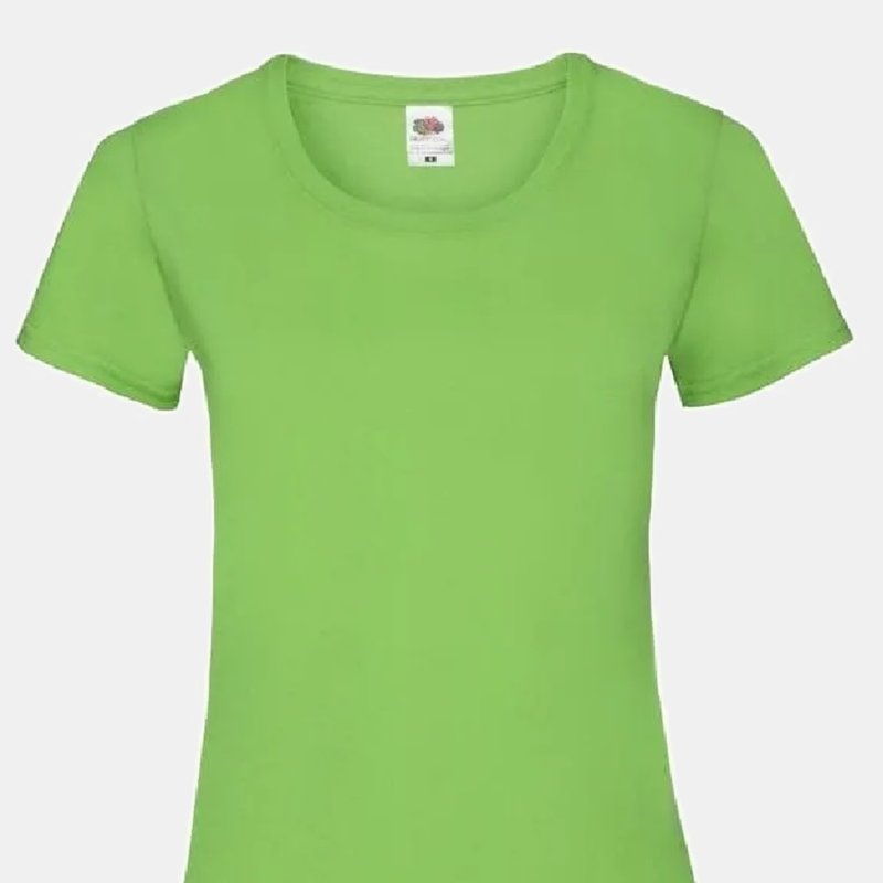 Fruit Of The Loom Ladies/womens Lady-fit Valueweight Short Sleeve T-shirt (pack (lime) In Green