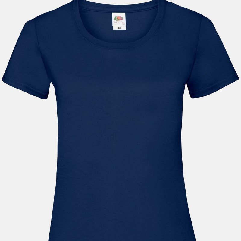 Fruit Of The Loom Ladies/womens Lady-fit Valueweight Short Sleeve T-shirt (pack (navy) In Blue