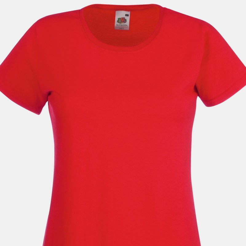 FRUIT OF THE LOOM FRUIT OF THE LOOM LADIES/WOMENS LADY-FIT VALUEWEIGHT SHORT SLEEVE T-SHIRT (PACK (RED)