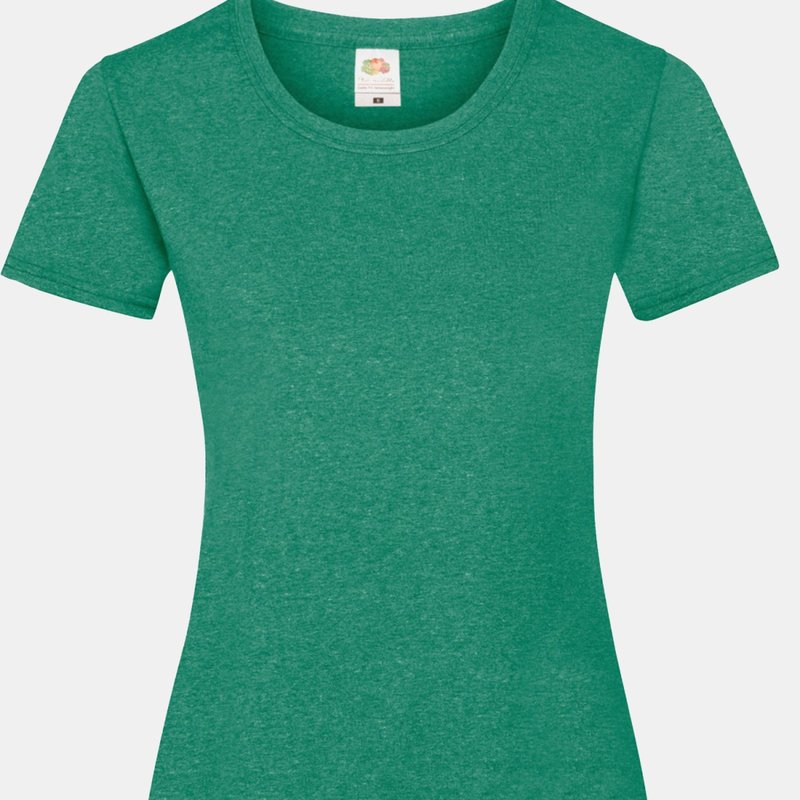 Fruit Of The Loom Ladies/womens Lady-fit Valueweight Short Sleeve T-shirt (pack (retro Heather Green