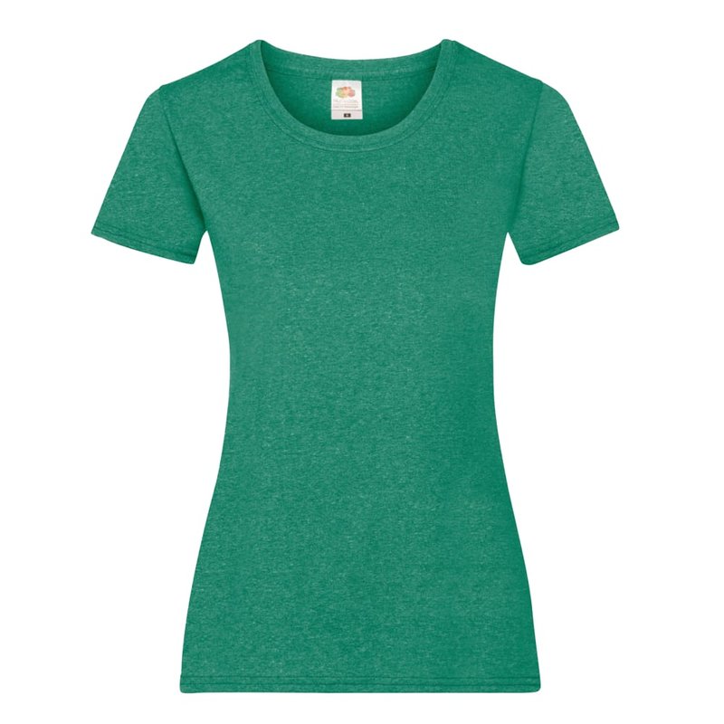 Fruit Of The Loom Ladies/womens Lady-fit Valueweight Short Sleeve T-shirt (pack (r In Retro Heather Green