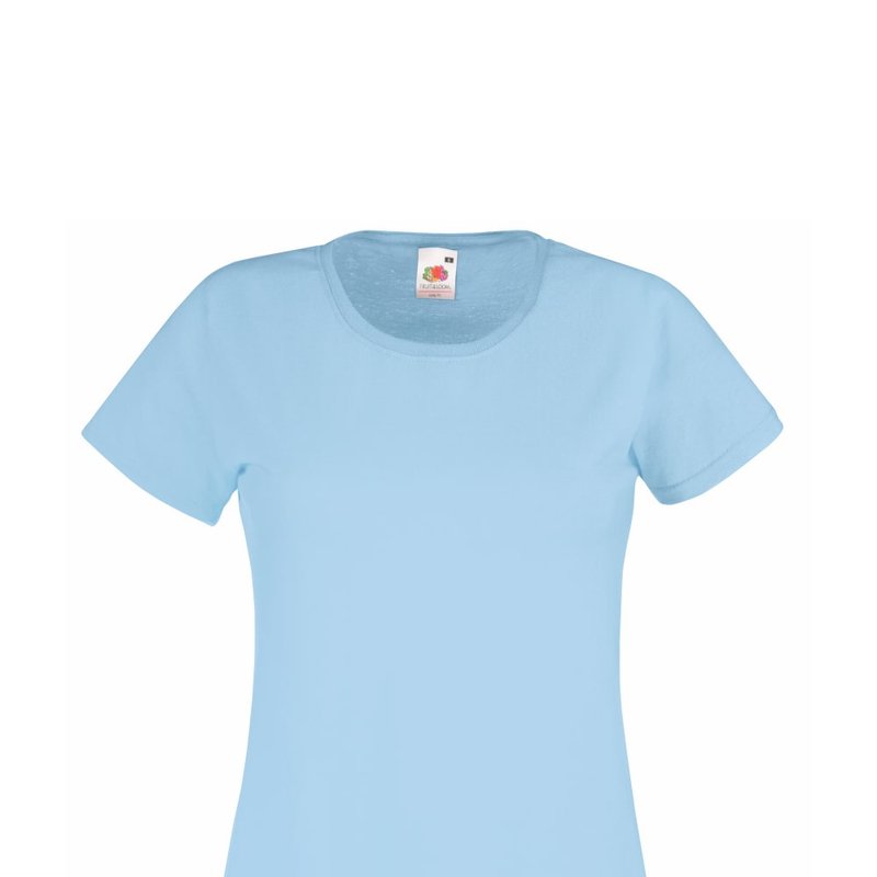 Fruit Of The Loom Ladies/womens Lady-fit Valueweight Short Sleeve T-shirt (pack (sky Blue)