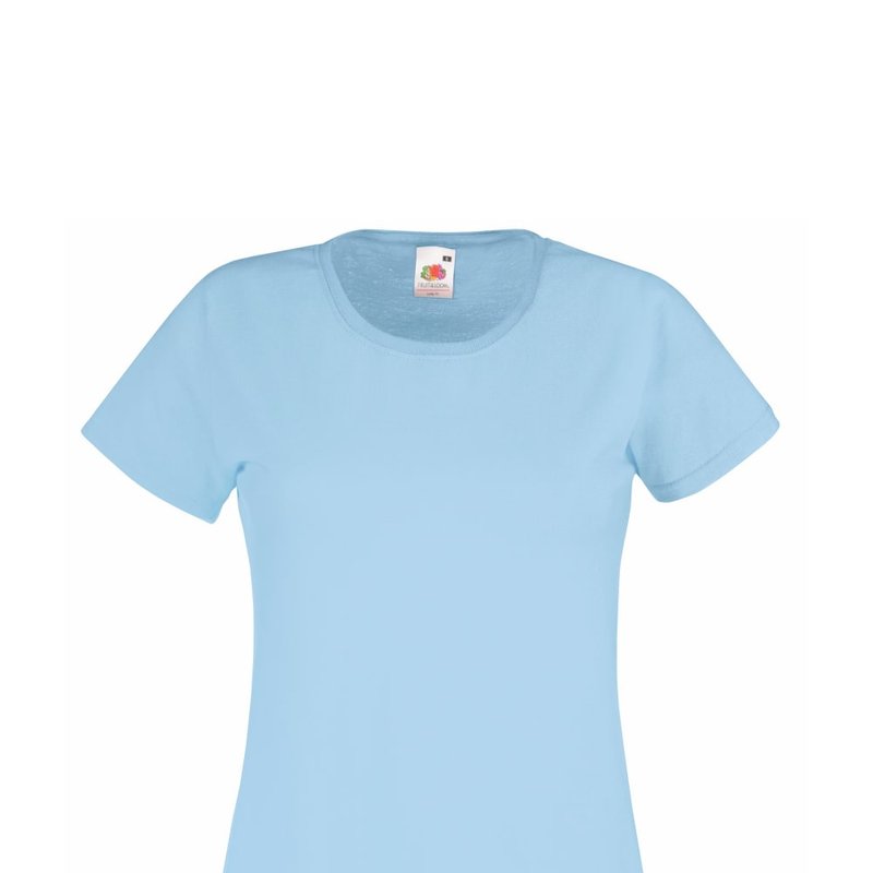 Shop Fruit Of The Loom Ladies/womens Lady-fit Valueweight Short Sleeve T-shirt (sky Blue)