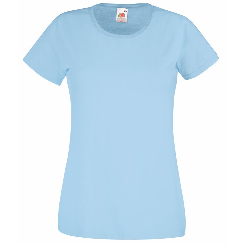 Fruit Of The Loom Ladies/womens Lady-fit Valueweight Short Sleeve T-shirt (sky Blu In Sky Blue