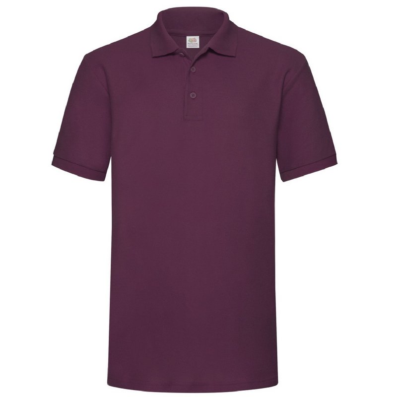 Fruit Of The Loom Mens 65/35 Heavyweight Pique Short Sleeve Polo Shirt (burgundy) In Purple