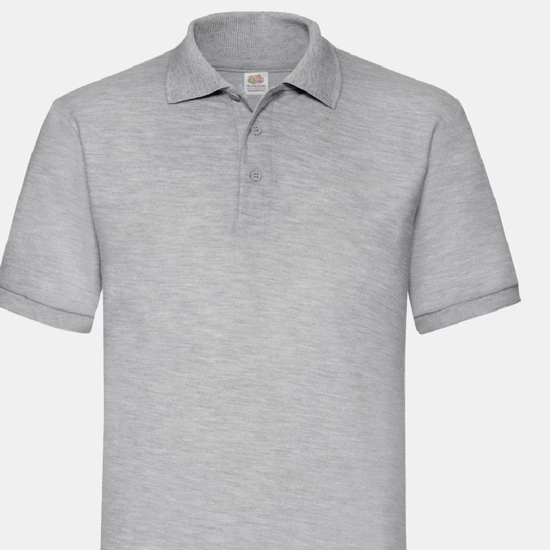 Fruit Of The Loom Mens 65/35 Heavyweight Pique Short Sleeve Polo Shirt (heather Grey)