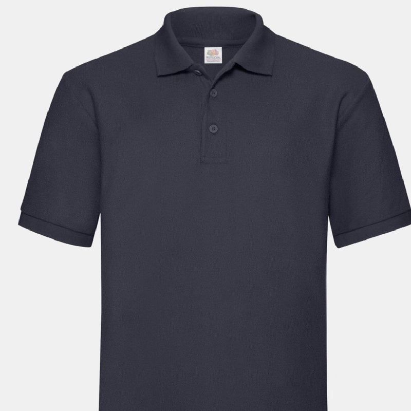 Fruit Of The Loom Mens 65/35 Heavyweight Pique Short Sleeve Polo Shirt In Blue