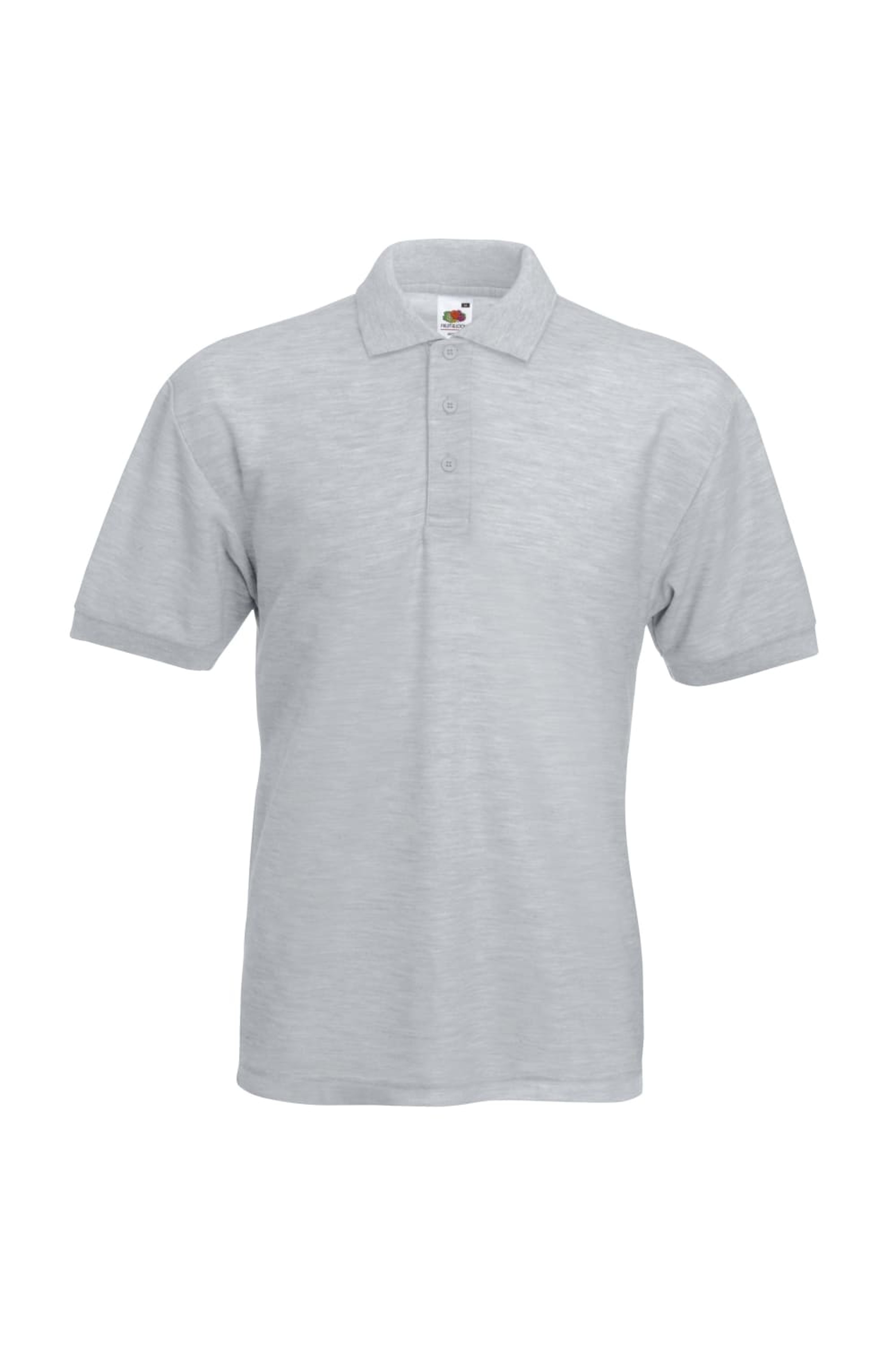 FRUIT OF THE LOOM FRUIT OF THE LOOM MENS 65/35 PIQUE SHORT SLEEVE POLO SHIRT (HEATHER GRAY)