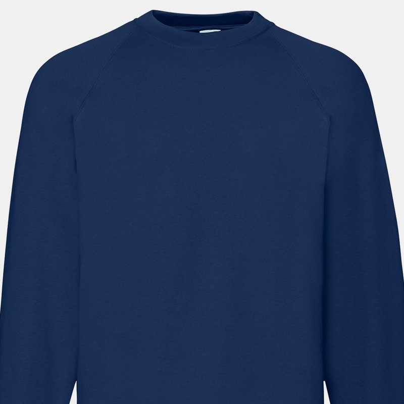 Shop Fruit Of The Loom Mens Classic 80/20 Raglan Sweatshirt (navy) In Blue