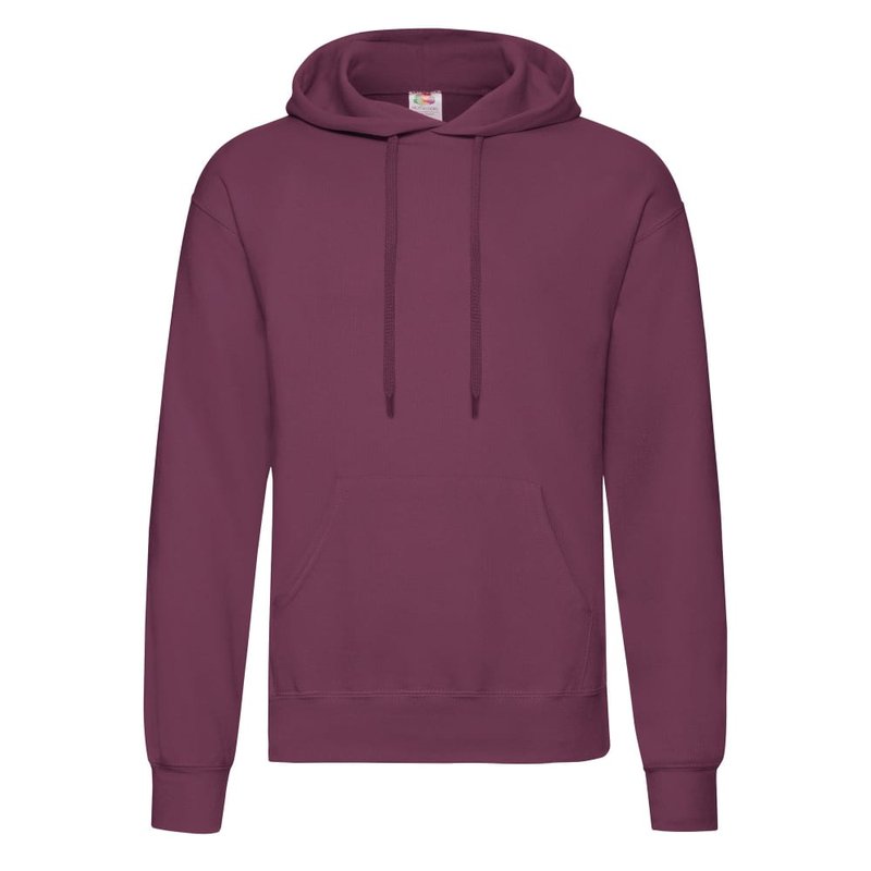 Fruit Of The Loom Mens Hooded Sweatshirt/hoodie (burgundy) In Purple