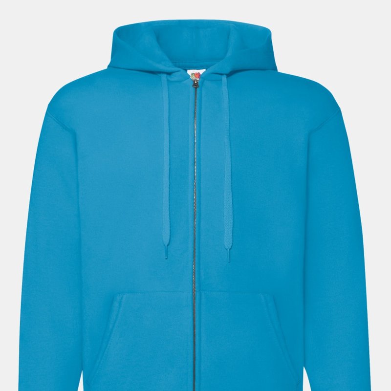 Fruit Of The Loom Mens Hooded Sweatshirt Jacket (azure Blue)