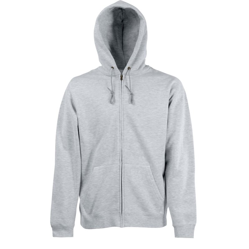 Fruit Of The Loom Mens Hooded Sweatshirt Jacket (heather Gray) In Grey