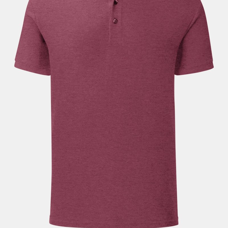 Shop Fruit Of The Loom Mens Iconic Polo Shirt (heather Burgundy) In Purple